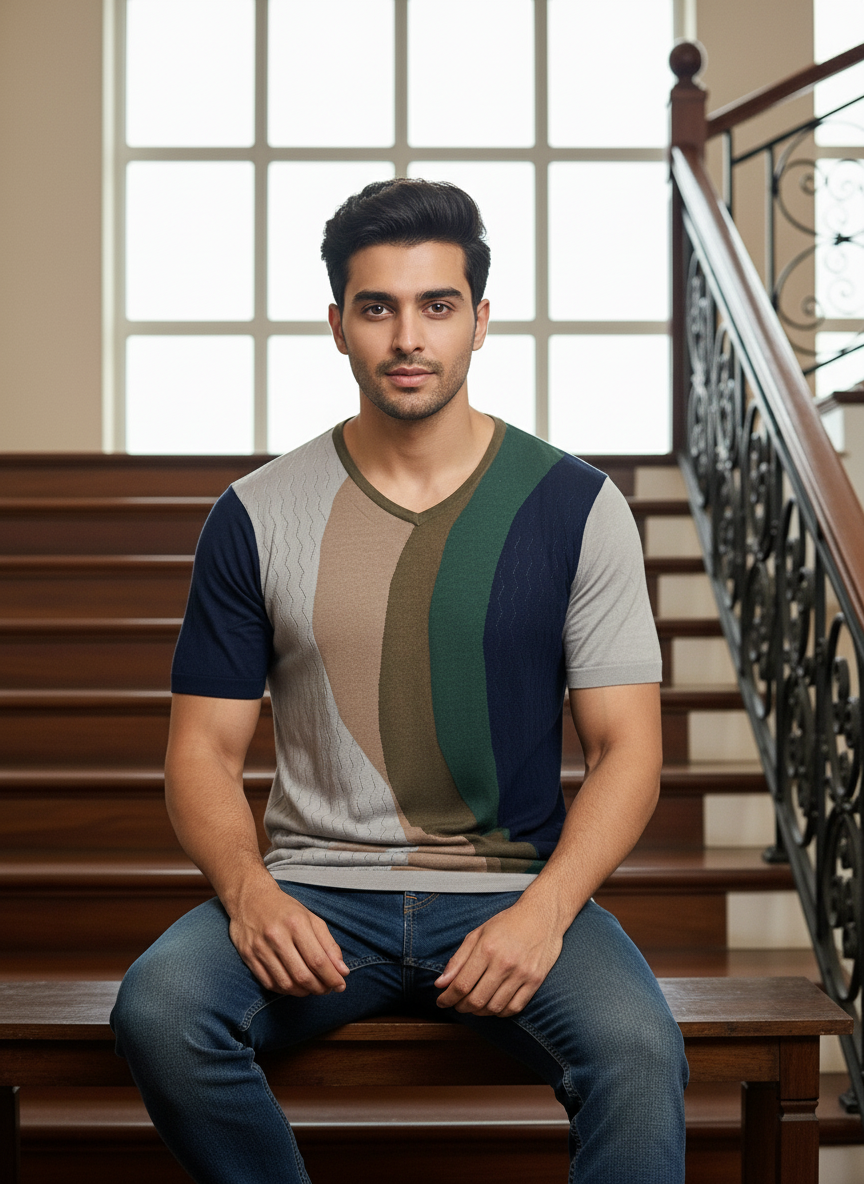 The Veridian Contrast Knit