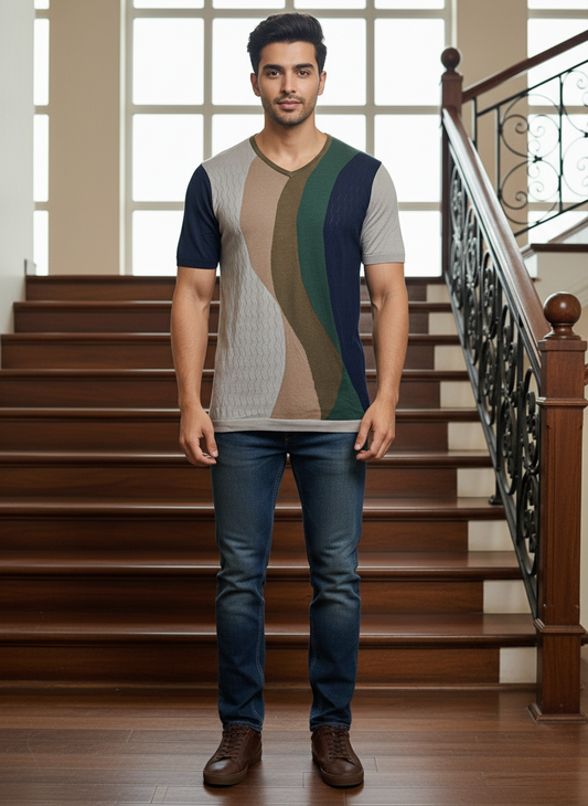 The Veridian Contrast Knit